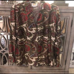 TALBOTS 💯 PURE SILK paisley shirt-M